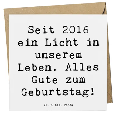 Produktbild von Mr. & Mrs. Panda Grußkarte Spruch 2016 Geburtstag - Weiß - Geschenk, unendliche Zuneigung, Glückwunschkarte, Freude und Liebe, faltkarte, Glückwunsch, Klappkarte, Alter