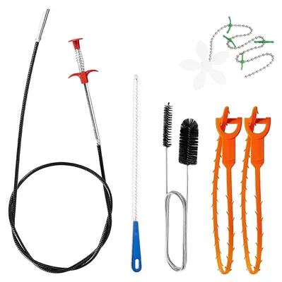 6-teiliges Abflussreiniger-Set, flexible Bürste, Spirale für Küche & Bad
