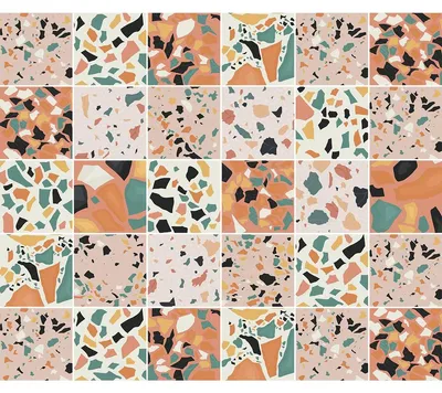 Produktbild von Selbstklebende Fliesenaufkleber für Küche und Bad – 30 Zoraida Terrazzo-Fliesenaufkleber – 30 Aufkleber 15 x 15 cm