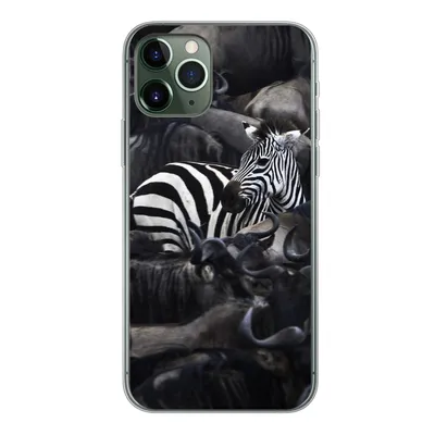 Produktbild von MuchoWow® Handyhülle Schutzhülle Hülle für iPhone 11 Pro Zebra - Büffel - Braun Silikon Softcase Handy Hülle - Handy
