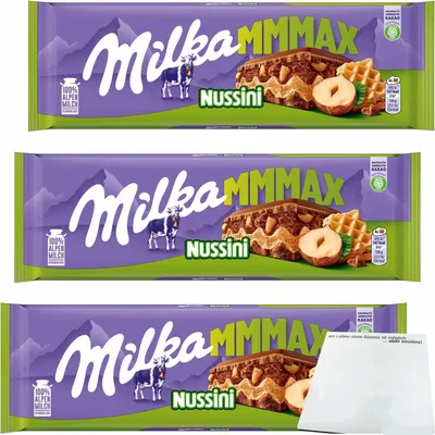 Produktbild von Milka Nussini 3er Pack (3x270g Großtafel) + usy Block