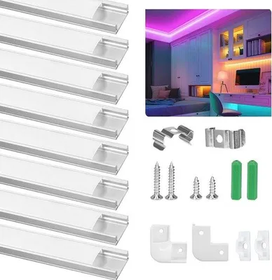 Immagine prodotto di Profilo in alluminio a LED da 8 m a forma di U per strisce e diffusori