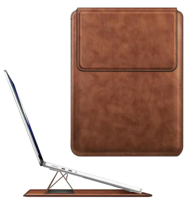 Immagine prodotto di Borsa per laptop Fintie da 13,6 pollici con supporto, compatibile con MacBook Air 13,6 – *Marrone*