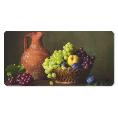 Produktbild von MuchoWow® Mauspad Mousepad Rustikal - Obst - Korb - Stilleben 60x30 cm - Mousepads - Maus Mat - Pad - Mausunterlage - Nachhaltig