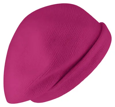 Fiebig weiche Strickbaske aus Lammwolle unifarben für Damen in rosa