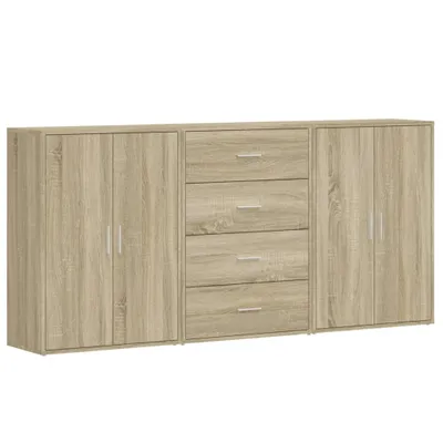 Produktbild von Sideboards 3 Stk. Sonoma-Eiche 60x31x84 cm Holzwerkstoff