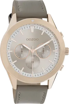 Produktbild von Oozoo Damen Lederarmband Uhr Timepieces grau C10802 Analog Quarzuhr UOC10802