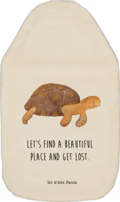 Produktbild von Mr. & Mrs. Panda Wärmflasche Schildkröte Marschieren - Weiß - Geschenk, Meer, Bettflasche, Motivation, Wärmekissen, Meerestiere, Wärmflasche mit Bezug, Kinderwärmflasche