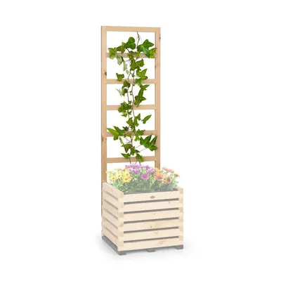 Produktbild von blumfeldt Modu Grow - Up Spalier, Pergola, Rankhilfe, Pflanzenleiter, Kieferholz, Hergestellt in Europa, kiefer, 151 x 50 x 3 cm (H x B x T) - (Ohne Hochbeet)