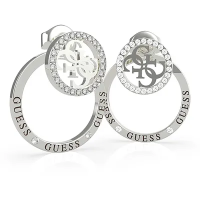 Immagine prodotto di Guess - Donna - Orecchini a bottone placcati - Orecchini - Acciaio - Cristallo - Colore argento - Senza nichel