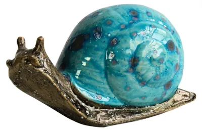 Produktbild von Gartenfigur Schnecke aus Keramik türkis Dekofigur Gartendeko Gartendekoration