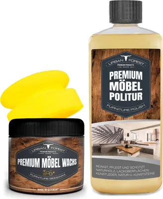 Produktbild von SPARSET Möbelwachs + Möbelpolitur + Schwamm | Möbelpflege für Möbel, Holzoberflächen, Kunststoffoberflächen, Lederoberflächen URBAN FOREST