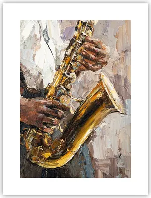 Produktbild von Poster - Poster ohne Rahmen - Saxophon Öl Musiker - 30x40 cm - Wand Bild - Wanddeko - Wandbilder - Kunstposter - Wandposter - Bilder - Kunstdruck - Wanddekoration - Wandbild - P2XPA30x40-4808