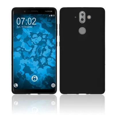 Produktbild von PhoneNatic Case kompatibel mit  Nokia 9 - schwarz Silikon Hülle matt Cover