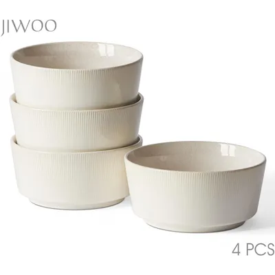 Produktbild von Schale set 4er Ø15,2cm Keramik Frühstücksschale Müslischale Suppenschüssel Schalen für 4 Personen Reactive-Glasur Mikrowellen- und Spülmaschinenfest