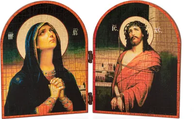 Produktbild von NKlaus Deva Maria & Jesus Ikone Diptychon Holz 23,5x16cm Christlich 13826