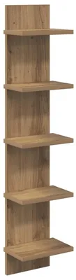 Image de vidaXL Étagère murale en bois imitation chêne artisanal, 22 x 15 x 100 cm, matériau composite bois