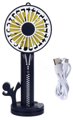 Produktbild von Tragbarer Handventilator, abnehmbar, 3 Windgeschwindigkeitsstufen, über USB aufladbarer Akku, kleiner Tischventilator, 5 V Gleichstrom, 1 A, für Reisen und Sport, dunkelblau