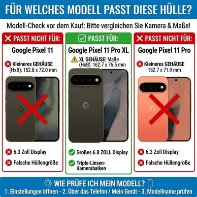 Produktbild von 360 Grad Hülle für Google Pixel 11 Pro XL Fullbody Case Schutzhülle Vorne Hinten Panzer