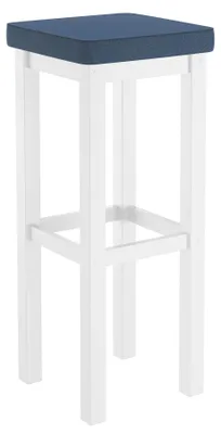 Produktbild von Klassischer Barhocker mit verschiedenen Polsterfarben 80 cm hoch Kiefer weiß V-90.71-45WP