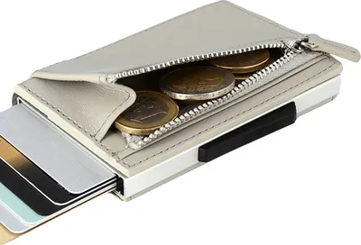 Produktbild von Ögon Kartenbörse Cascade Wallet Zipper mit Münzfach Kartenetui Minibörse grau