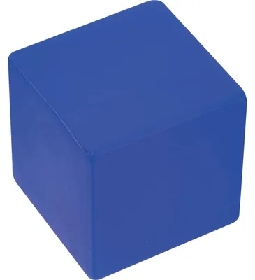 Produktbild von 5x Anti-Stressball in Würfelform / Wutball / Knautschball / Farbe: blau
