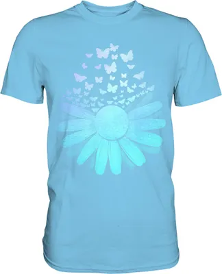 Produktbild von Gänseblume Pastel Schmetterlinge T-Shirt – Sky Blue / S