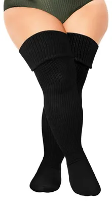 Produktbild von Überkniestrümpfe Beinwärmer Kniestrümpfe - Extra lang - Dick - Plus Size - Damen