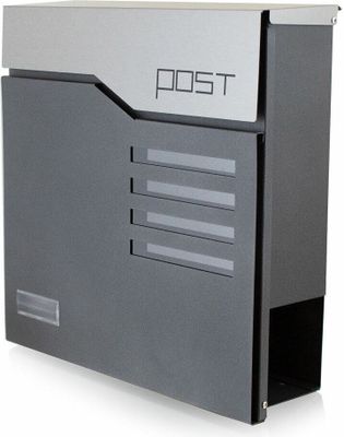 BITUXX Design Briefkasten Graphit mit Sichtfenster und Post Einwurf Edelstahl MS-16444