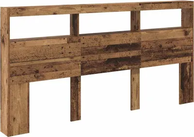 Zdjęcie produktu dla vidaXL Wezgłowie z półką z drewna odzyskanego 200 x 17 x 102 cm materiał drewnopochodny