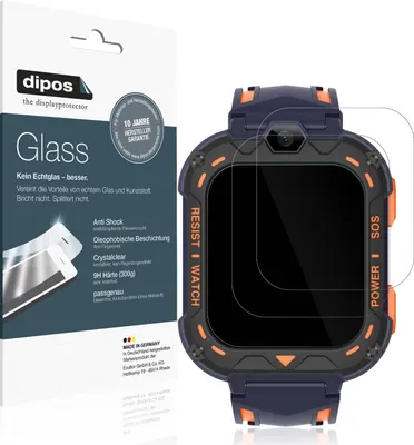 Produktbild von 2x Schutzfolie für Fubesk K39H Kids - Anti-Shock 9H Folie dipos Glass Kunststoffglas