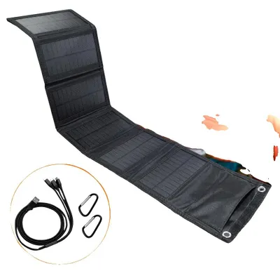 Obrázek produktu pro Solární panel, skládací design, vysoce efektivní nabíjení, černý 60 W