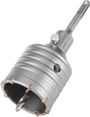 Produktbild von 65 mm Hartmetall-Lochsäge mit SDS+-Adapter und Zentrierbohrer