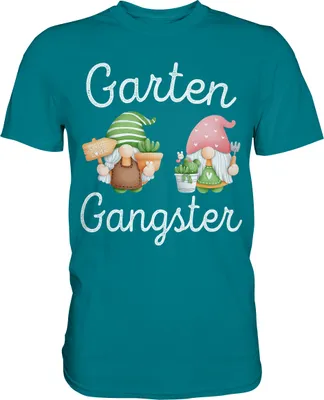 Produktbild von Kaktus Gartenzwerge Garten Gangster Gärtner T-Shirt - Premium Shirt – Diva Blue / M