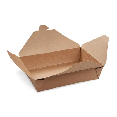 Produktbild von 50 Braune Faltboxen Asiaboxen 195x138x48 mm 1400ml Foodboxen Pommesboxen