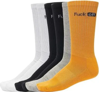 Obrázek produktu pro Ponožky Mr. Tee Fuck Off Socks 6-Pack black/white/grey/neonorange - 43–46