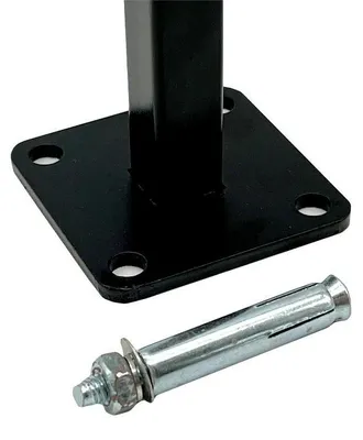 Produktbild von Outgarden Schwarz Pfostenkonsole für Alupfosten, Aufschrauben und Aufdübeln, Zaunpfostenbefestigung, Stabile Metallhalterung, Montagezubehör für Gartenzaun und Sichtschutz
