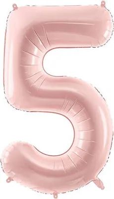 Produktbild von Folienballon Zahl „5“, 72cm, hellrosa