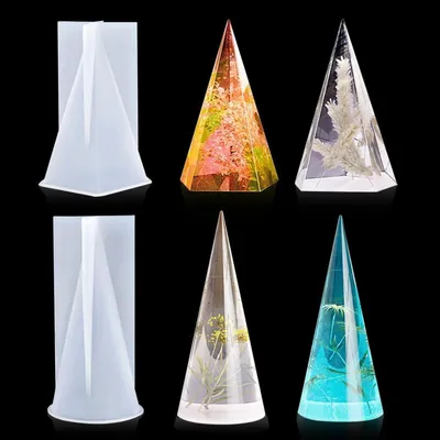 Produktbild von 2 Stück Silikonformen Pyramide/Kegel für Ringhalter & Ornamente
