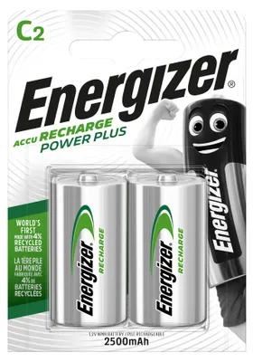 Zdjęcie produktu dla En13 Akumuatorki Energizer C Hr14 2500Mah 2Szt Power Plus C Baterie Do Ładowania
