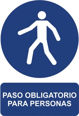 Immagine prodotto di Cartello obbligatorio "Passaggio obbligatorio per le persone" (pvc 0,7mm) 30x40cm