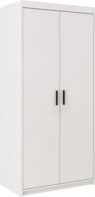 Produktbild von Masseno Drehtürenschrank ELENORA 90 cm Kleiderschrank Schlafzimmer Schrank 2-türig Weiß