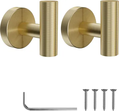 Produktbild von Handtuchhaken 2 Stück, SUS 304 Edelstahl, Wasserdicht, Gold, für Küche und Bad