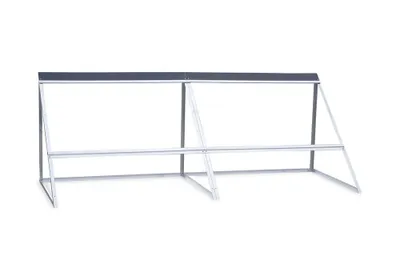 A product shot of a solar panel stand on a white background.
