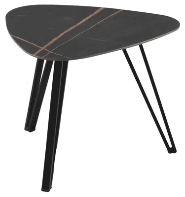 Produktbild von Beistelltisch - Schwarz - 45 x 45 cm - Keramik - Metallgestell
