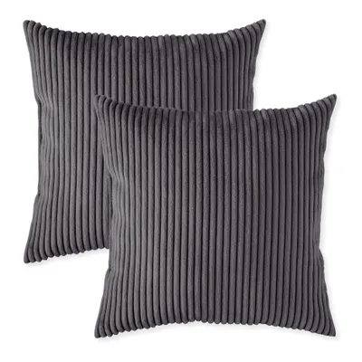 Immagine prodotto di sleepling - Set di 2 cuscini da divano in velluto a coste, 40 x 40 cm, cuscini decorativi, cuscini, grigio scuro