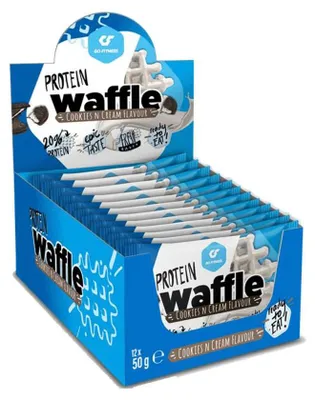 Produktbild von Go Fitness Protein Waffle (12x50g) White Chocolate Cookies N Cream - Funktionelle Lebensmittel - Eiweiß-Snacks