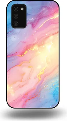 Produktbild von Smartphonica Telefon Fall geeignet für Samsung Galaxy A02s mit Regenbogen Glitter Marmor Print - TPU Backcover Fall Regenbogen Glitter Marmor Design