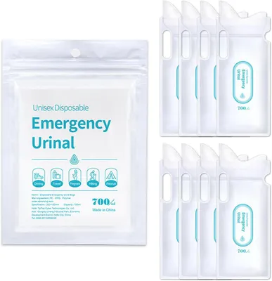 Produktbild von 8 Einweg Urinbeutel, Tragbare Urinale mit Griff, 700 ml Kapazität, Geruchlos, Auslaufsicher