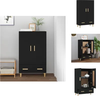 Zdjęcie produktu dla vidaXL Kredens czarny 70x31x115 cm materiał drewnopochodny - Kredensy